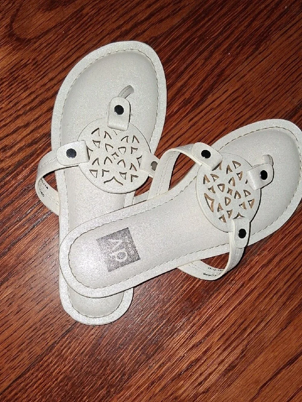 DV by Dolce Vita White Girls Decorative Thong Sandals